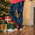 thumbnail image 2 of oelaio Womens Christmas Tree Leggings Novelty Xmas Print Tights Elastic High Waistedc Slim Fit Stretch Yoga Pants Multicolor S, 2 of 6