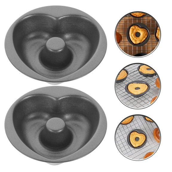 ETHZZLE 2Pcs Non Stick Donut Pan Baking Molds Carbon Steel Black Multipurpose Oven Use