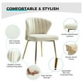 thumbnail image 5 of Dining Room Chairs Accent Chairs, Upholstered Side Chair with Golden Legs, Small Vanity Chair for Living Room, Kitchen, Patio, TAN, 1-Pack, 5 of 6