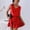*Red, variant on ClodeEU Women's Sleeveless V Neck Solid Color Dress ,Casual Summer Tiered Mini Dress With Belt Black,Womens Plus XL