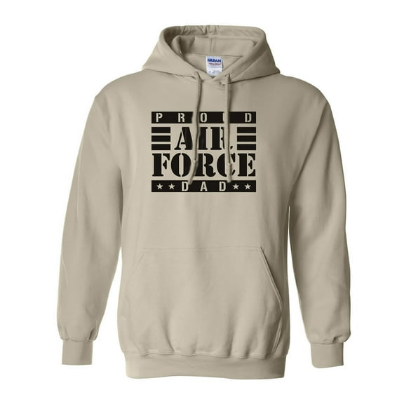 Proud Air Force Dad Hooded Sweatshirt in Sand