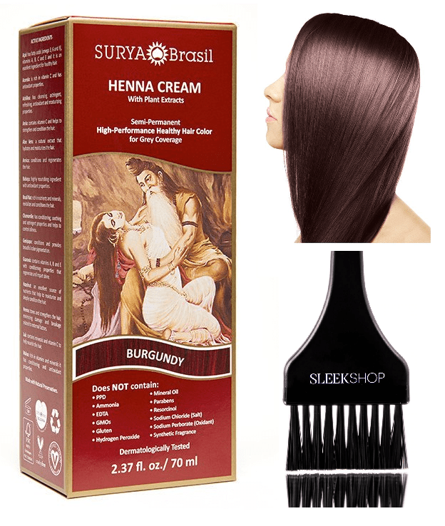 Surya Brasil All Natural Henna Hair Color Cream Plant Extracts, SemiPermanent for Grey Coverage