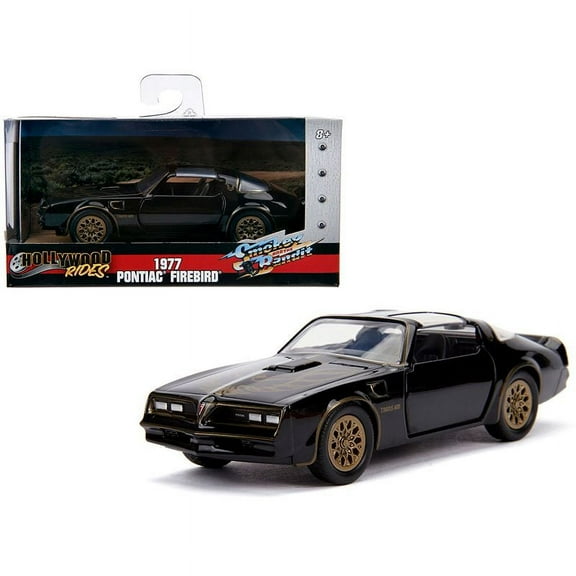 1977 Pontiac Firebird Black Smokey and the Bandit (1977) Movie Hollywood Rides Series 1/32 Diecast Model Car by Jada