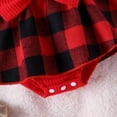 thumbnail image 7 of Bainana Girls Bodysuit Dress Newborn Plaid Print Long Sleeve Crew Neck Clothes Comfortable Soft Girls Outerwear With Headband Red Size 9-12 Months, 7 of 7