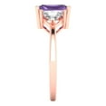 thumbnail image 3 of 2.82 ct Emerald Cut Simulated Alexandrite 3 Stone 18K Rose Gold Womens Engagement Ring, 3 of 5