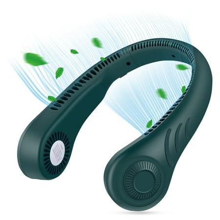 

5000mAh Bladeless Neck Fan Wearable Personal Fan Battery Operated Portable Fan Max 21H Working Time Hands Free Headphone Desi