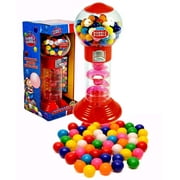 PlayO 10.5" Spiral Gumball Machine Toy Bank - Dubble Bubble Spiral Style Includes Aprox 40 Gum Balls - Kids Prizes (Red Spiral Machine)