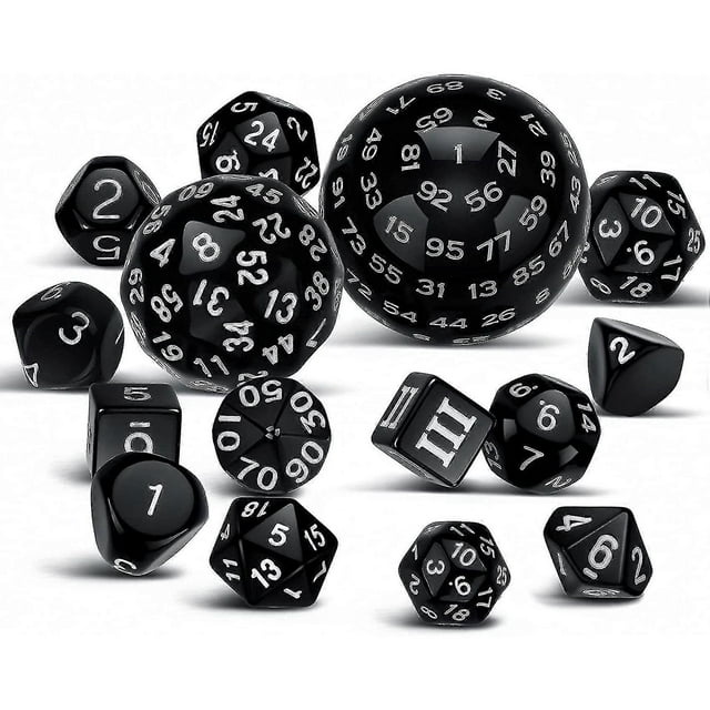 15pieces Complete Polyhedral Dnd Dice Set D3-d100 Spherical Rpg Dice Set,100 Sides Dice Set For Rol