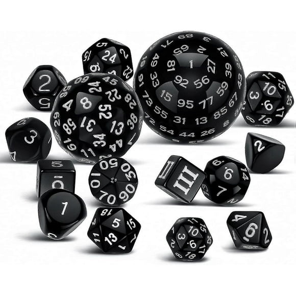 15pieces Complete Polyhedral Dnd Dice Set D3-d100 Spherical Rpg Dice Set,100 Sides Dice Set For Rol