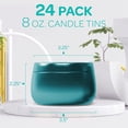 thumbnail image 5 of Hearts & Crafts Empty Tin Candle Jars with Lids for Candle Making - 8oz - Teal, 5 of 7