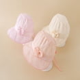 thumbnail image 3 of PEACNNG Newborn Baby Hat Baby Girls Adjustable Hat Princess Lace Bow Bonnet Infant Hats Baby Sun Cap Summer Toddler Caps 0-3 Years, 3 of 5