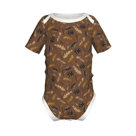 

Adobk Autumn Pinecone Plants Print Baby Climbing Clothes Jumpsuit Rompers Classic Rompers Child Short sleeve Bodysuits-9M