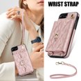 thumbnail image 2 of Allytechgroup for iPhone 8 Plus/7 Plus Wallet Case with 5 Cards Holders, Detachable Hand Strap & Shoulder Lanyard RFID Blocking Shockproof Protective Phone Case for Girls Women, Rosegold, 2 of 8
