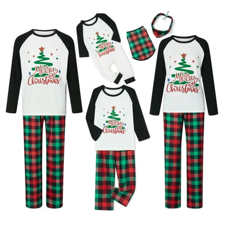 

Dewadbow Family Christmas Pjs Matching Sets Christmas Pajamas Long Sleeve Pj 2 Piece Set Festival Party Sleepwear