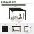 thumbnail image 3 of NETAJE 10'x10' Outdoor Metal Gazebo, Hardtop Wall Mounted Gazebo & Pergola with Metal Sloping Roof, for Backyard, Deck, Patio, 3 of 7