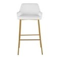 thumbnail image 4 of LumiSource Gold Metal, White PU Daniella Fixed-Height Bar Stool - Set of 2, 4 of 8