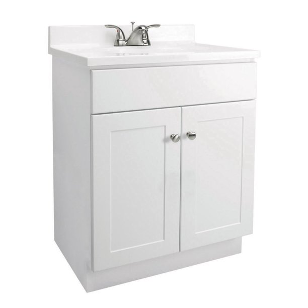 Design House 541615 Fully Assembled 2Door Vanity with Top, 31", White