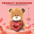 thumbnail image 5 of Made by Aliens Personalized Brown Qbeba Teddy Bear Stuffed Animal Plush Toy -With Red Heart Pillow- Perfect Gift for Valentine Day -Christmas- Birthday-6 Inches, 5 of 6