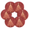 thumbnail image 2 of 6 Pcs Drink Coasters with Holder 3.94in Woven Coasters for Drinks Red Christmas Tree Coaster Set for Protection Table, 2 of 7