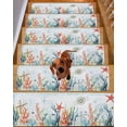 thumbnail image 2 of Stair Treads for Wooden Steps,Coastal Blue Peel and Stick Stair Treads with Adhesive,Ocean Coral Starfish Shell Nautical Seagrass Non Slip Indoor Stairs Runner Rugs Mats for Elders Dogs 8"x30" 15PCS, 2 of 7