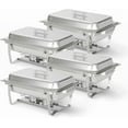 thumbnail image 1 of ALPHA LIVING 70014-GRAY 4 Pack 8QT Chafing Dish High Grade Stainless Steel Chafer Complete Set, 8 QT, Alpine Gray Handle, 1 of 7