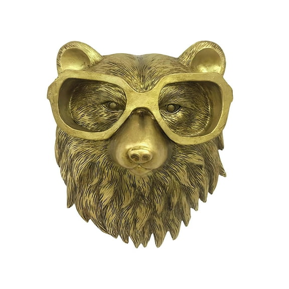 Bird Head Wall Mount Decor,Animal Wall Art Decor Bronzed Wall Hanging Ornaments Art Sculptures Resin Animal Head Hanging Decoration for Living Room Bedroom Kitchen Office