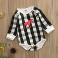 thumbnail image 2 of Christmas Baby Romper Newborn Baby Boys Red Plaid Long Sleeve Jumpsuit Infant Deer Onesies Winter Clothes, 2 of 7