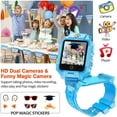 thumbnail image 4 of 4G Kids Smart Watch for Boys Girls, IP67 Waterproof WiFi Smartwatch with 90° Liftable 360° Rotatable Dial, GPS Tracker, SOS Calling, Front and Rear Camera for Kids Children Students (Blue), 4 of 10