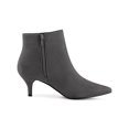 thumbnail image 3 of BLISSFUL STEP Women Pointed Toe Side Zip Stiletto Heels Ankle Boots Gray 6, 3 of 7
