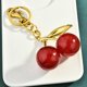 thumbnail image 1 of Charming Cherry Shaped Keychain Lovely Cherry Key Chain Multifunctional Keychain Pendant Charm for Girls Women Red, 1 of 4