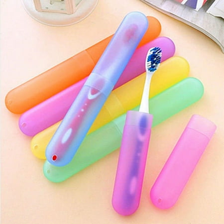 Akrobin Yellow Case - CUH Portable Toothbrush Storage Box Traveling Plastic Case Holder for Travel Home Protector Box
