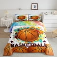 thumbnail image 2 of Feelyou Watercolor Basketball Child Queen Comforter Set, Cartoon Stars Graffiti Bedding Sets, Est Sleep Sports Reversible Bedding Comforter Set, Lightweight Room Decor, 3-Piece, 2 of 8