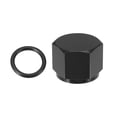 thumbnail image 1 of Unique Bargains 1 Set AN8 Universal Female Flare Cap Port Plug Block Off Fitting Nut Adapter with O-ring Black, 1 of 7