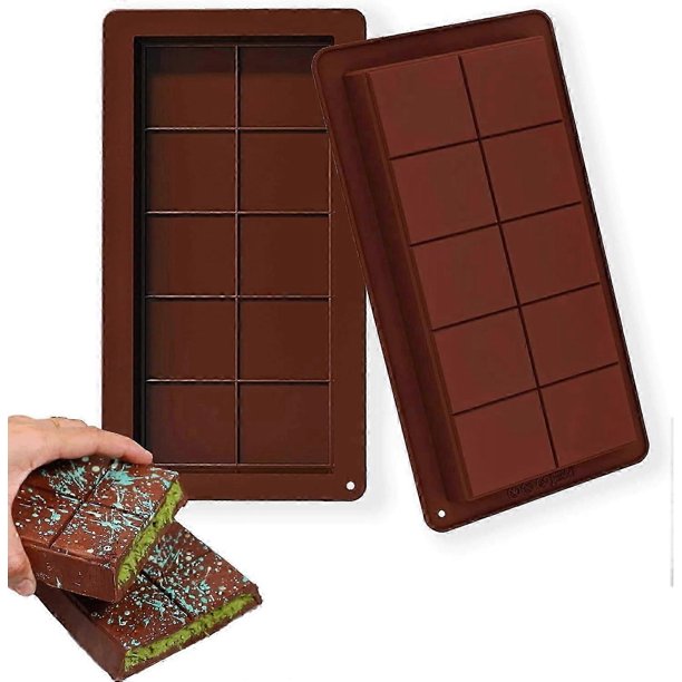 Pack Of 2 Chocolate Moulds Silicone Deep, Dubai Chocolate Bar Mould, 2 Pieces Silicone Mould Chocolate Bar Deep Chocolate Mould Extra Deep Chocolate M
