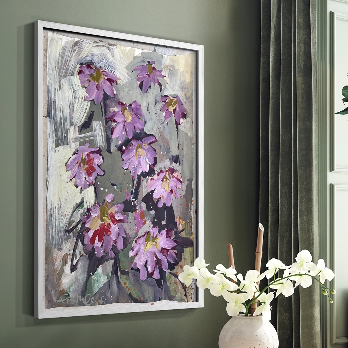Zinnia II Framed Print - Solid Wood in Single Picture Frame Solid Wood 2 Framed Print