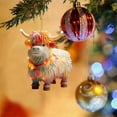 thumbnail image 6 of Christmas Ornaments Highland Cow Decor Christmas Tree Decorations Cute Acrylic Cow Pendants Cartoon Cow Decorative, 6 of 7