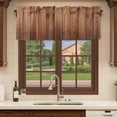 thumbnail image 6 of Brown Wooden Grain Curtain Valances for Windows, Kitchen Valance Window Treatments Panel 2 Pack, Farmhouse Country Vintage Texture Rod Pocket Short Curtains for Bathroom Bedroom 60 x 18 Inch, 6 of 8