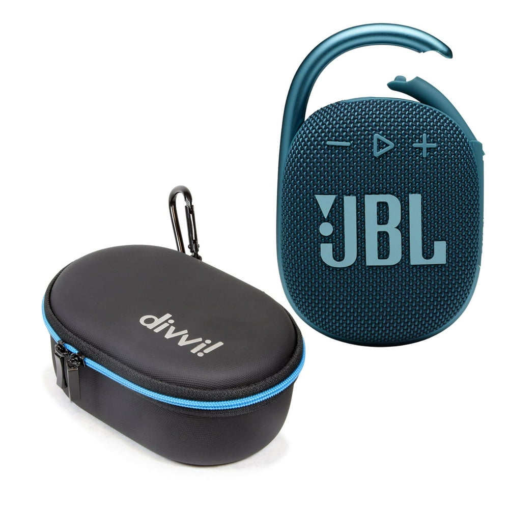 JBL Clip 4 Bluetooth Speaker and divvi Case Kit Blue