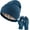 Blue, variant on Beanie and Touchscreen Gloves Set for Women Men Unisex Winter Knitted Hat Skull Cap Warm Gloves with Knit Fleece Lined