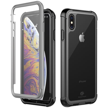 iPhone Xs Max Case, CaseTech DRN Series, Shockproof Anti-Scratch Full-Body Rugged Case, with Built-in Screen Protector Cover, 2018 Released 6.5 Inch