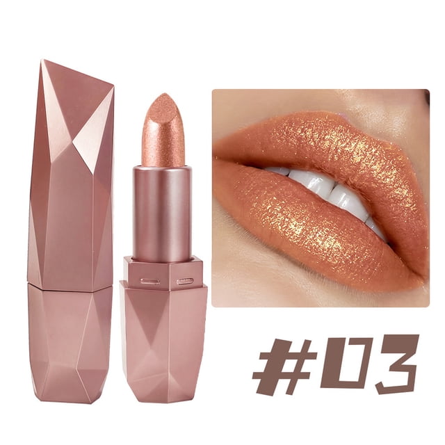 Barra de labios dorada Quicksand de 6 colores con purpurina fina. Maquillaje de labios hidratante, dorado, de larga duración y resistente al agua.