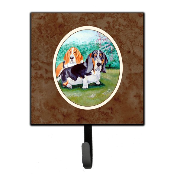 Carolines Treasures 7061SH4 Basset Hound Double Trouble Leash or Key Holder 7Hx4.25W multicolor