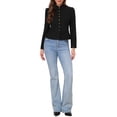 thumbnail image 2 of INSPIRE CHIC Business Casual Blazer for Women Classic Button Warm Stand Collar Long Sleeve Work Fitted Blazer Suit Jackets XS Black, 2 of 6