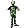 thumbnail image 4 of GYRATEDREAM Kids Skeleton Costume Glow in the Dark Skeletons Boys and Girls Halloween Skeleton Costumes Jumpsuit Pajama for 10-14Y Black, 4 of 7