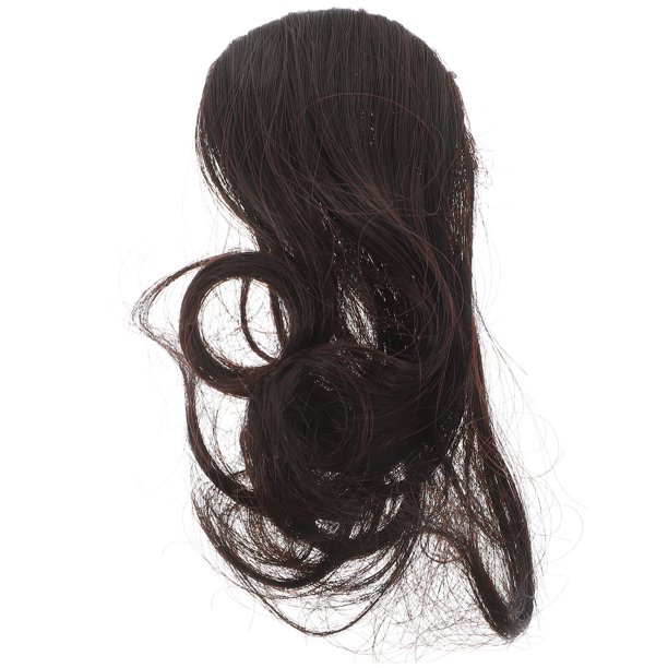 Greenadscape 1Ud Peluca Con Flequillo Frontal Marrón Para Mujer Clip En Extensión Natural