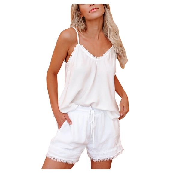 Fengqque Womens Fashion Lace Satin Tank Tops Ladies Sexy Cami Vest Clubwear