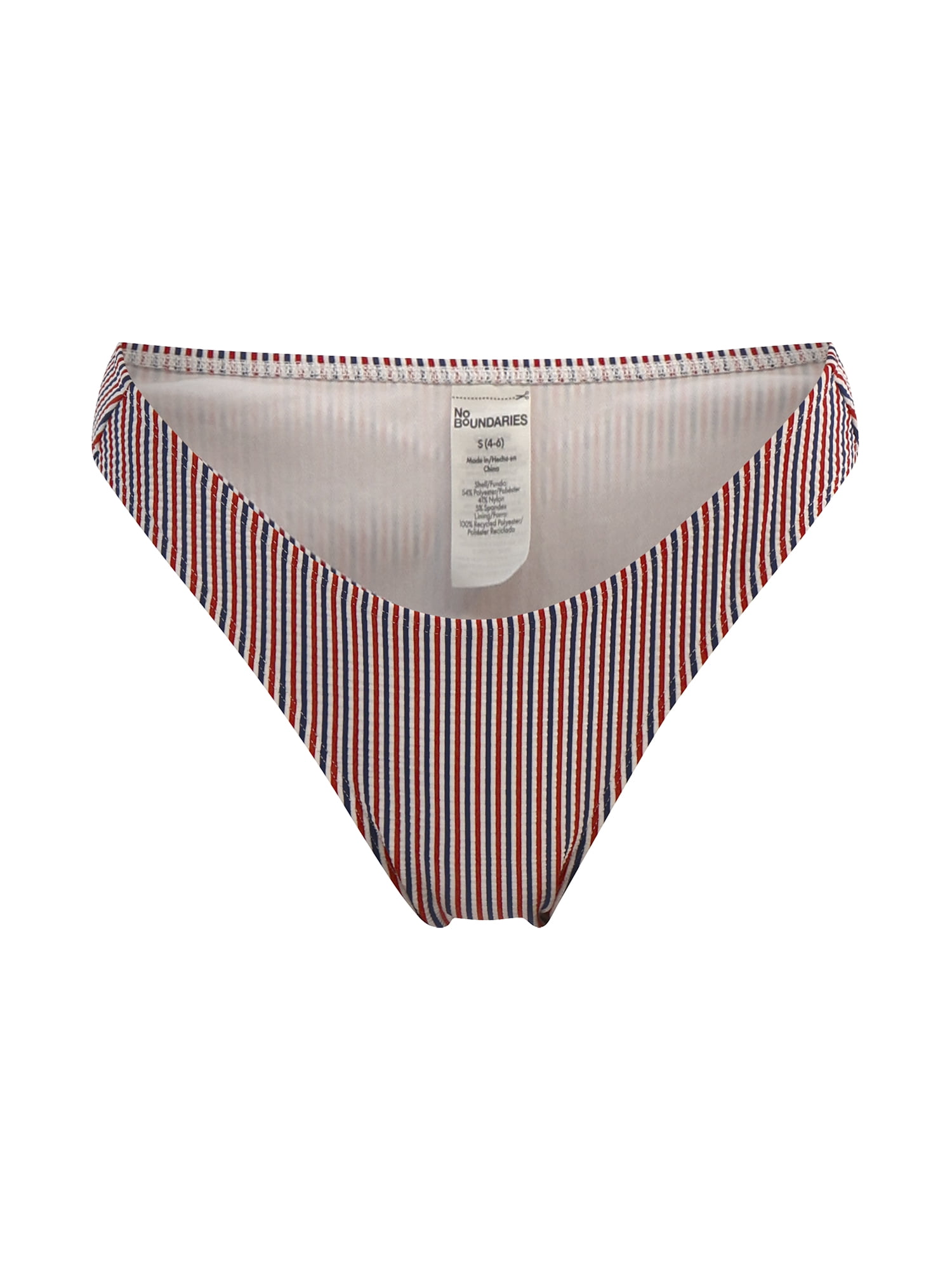 No Boundaries Textured Stripe Bikini Bottoms, Women's