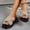 Khaki, variant on Crisscross Strap Open Toe Sandals, Women's Denim Cross Strap Platform Slides Sandals With Buckle Fashion Comfortable Studded Slip On Non-Slip Beach Mules for Casual Party Date Walking, Sky Blue