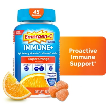 Emergen-C Immune  Gummies Vitamin C Supplement for Immune Support, Super Orange, 45 Ct