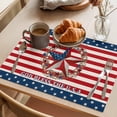 thumbnail image 3 of 4th of July Placemats Set of 4, USA Flag Star Red Stripes Non-Slip Place Mats Washable Table Mats for Kitchen Dining Table Decorations Indoor/Outdoor, 3 of 9